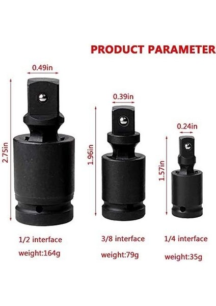 1 Adet 3 8 Sürücü Döndürme 360° Evrensel Mafsal Döner Adaptör Hava Darbeli Wobble Soket Parçası Darbe Adaptörü ve Redüktör Seti El Aleti 3/8 1/4 (Yurt Dışından)