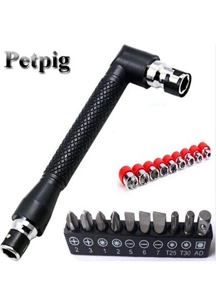 Bir Petpig Çift Kafa L Şeklinde Mini Soket Anahtarı 1/4 "6.35MM Tornavida Uçları Anahtar Yardımcı Alet ve Tornavida Ucu Matkap Seti (Yurt Dışından) fiyatları