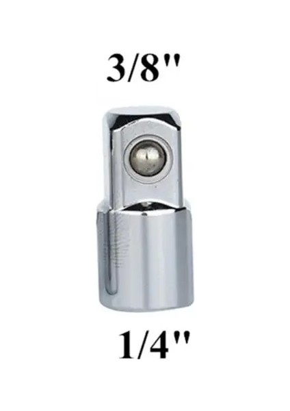 02 Cırcır Anahtar Soket Dönüştürücü Kafa Kol Adaptörü 1/2" Büyük Uç 3/8" Uç 1/4" Çelik - 1/4" - 1/2" - 3/8" (Yurt Dışından)