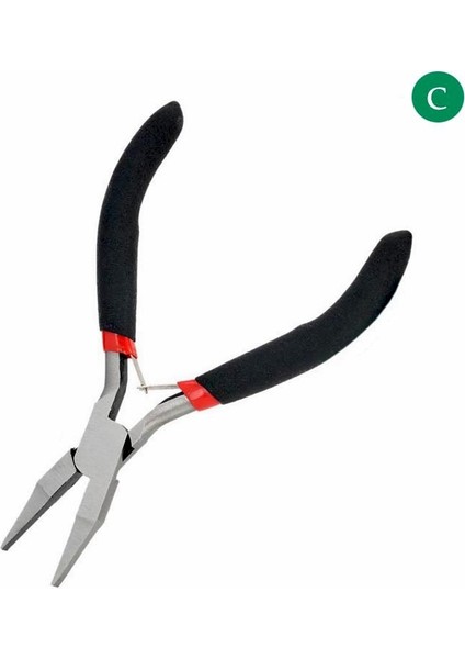 D Tipi Uzun Iğne Kargaburun Kelepçe Mini Dıy Pense Aracı Kablo Ucu Kesici Tel Striptizci Takı Yapımı Aracı Bükülmüş Pense El Aleti Seti (Yurt Dışından)