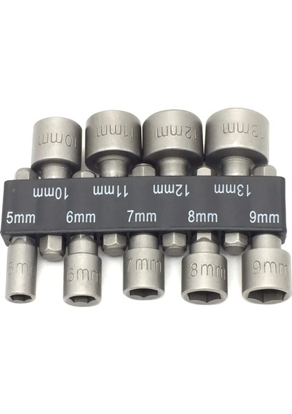 9 Adet 9/14 Adet Elektrikli El Sürücü Matkap Alet Takımı 5-13MM Metrik Lokma Anahtar Seti Güç Somun Sürücü Soket 1/4 "hex Shank Matkap Ucu Seti (Yurt Dışından)