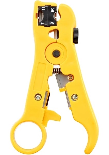 Sarı Çok Fonksiyonlu Tel Koaksiyel Koaksiyel Sıyırma Aracı Tel Sıyırma Pensesi Utp/stp RG59 Rg6 Rg7 RG11 Kablo Striptizci Kesici Kat (Yurt Dışından)