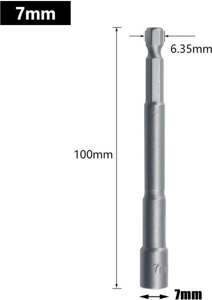 10MM 1 Adet 100MM Uzun 6MM-19MM Altıgen Somun Sürücü Matkap Ucu Krom Vanadyum Çelik Lokma Anahtar Uzatma Kolu Manyetik (Yurt Dışından)