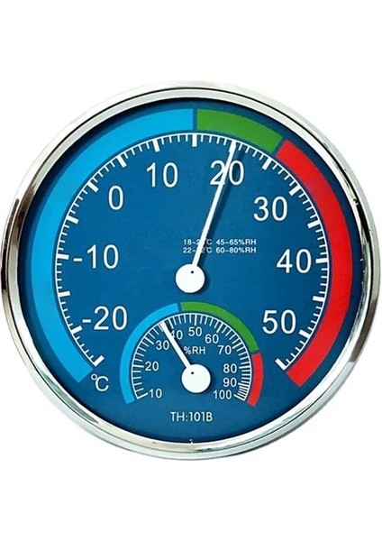 Mavi Işaretçi Termometre Termohigrometre Higrometre Kapalı Açık 2 In 1 Duvara Monte Masaüstü Sıcaklık Nem Ölçer Ev (Yurt Dışından)