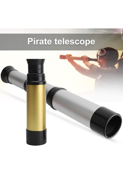 Gümüş 35MM Vintage El Zumlanabilir Monoküler Teleskop Hafif Korsan Spyglass Çocuklar Çocuklar Için Hediyeler Açık Kamp Macera (Yurt Dışından)