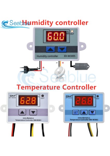 W3001 Ac 110-220V W3005 12V 24V Ac 110-220V LED Dijital Sıcaklık Nem Kontrol Cihazı Termostat Termometre Higrometre Akvaryum Kuluçka Makinesi Için (Yurt Dışından)