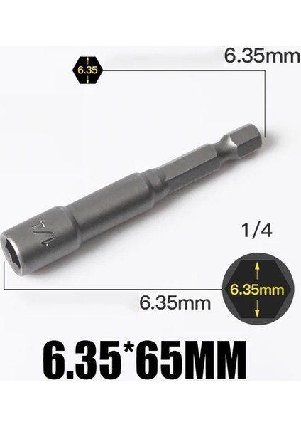 6.35MM x 65MM 1 Adet 3MM-24MM Altıgen Darbe Soketi Manyetik Olmayan Somun Tornavida Seti 1/4 6.35MM Anahtarı 65MM Uzun Adaptör Elektrikli Matkap Soket Kiti (Yurt Dışından)