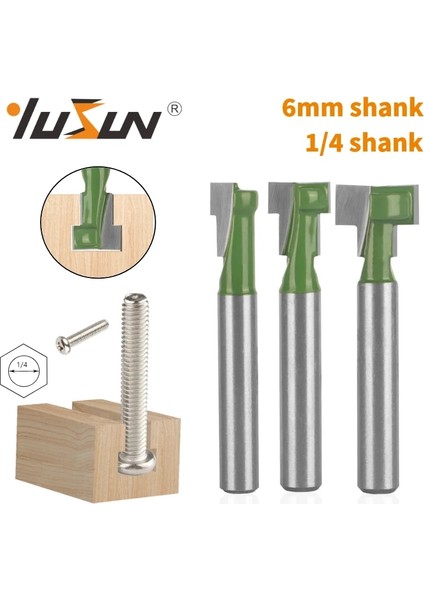 6X12.7 Yusun Yeşil Anahtar Deliği Bit T-Yuvası Kesici Yönlendirici Bit Ağaç Işleme Freze Kesicisi Ahşap Araçları Yüz Değirmeni (Yurt Dışından) fiyatları