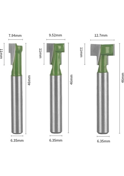 6X12.7 Yusun Yeşil Anahtar Deliği Bit T-Yuvası Kesici Yönlendirici Bit Ağaç Işleme Freze Kesicisi Ahşap Araçları Yüz Değirmeni (Yurt Dışından) modelleri