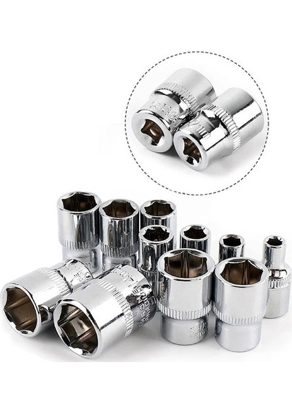 4MM-25MM Uzunluk 1/4 "sürücü Inç Altıgen Soket Anahtarı Kafası 25MM/50MM Uzun 6 Nokta Lokma Seti 4-14MM Somun Sürücü Anahtarı Cırcır Uzatma Soket Çubuğu (Yurt Dışından)