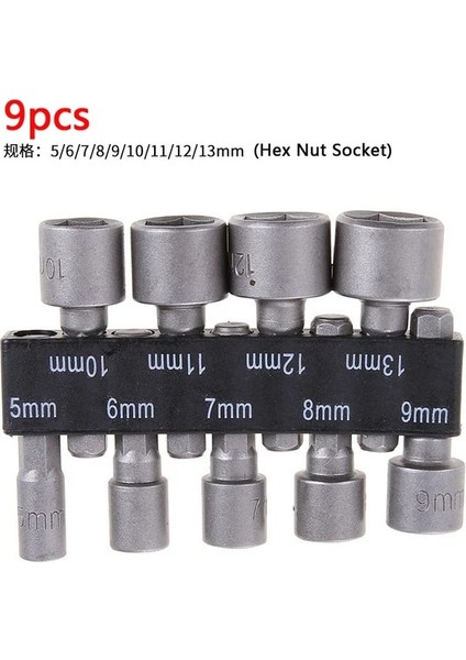 9 Adet Altıgen Somun Soketi 9/14 Adet 5MM-13MM Altıgen Soket S Seti Meme Somun Anahtarı Seti Güç Somun Sürücü Aracı Tornavida Seti Sabit Matkap Ucu Seti El Aletleri (Yurt Dışından)