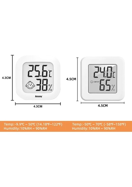 Whitec Smiley Mini LCD Dijital Termometre Higrometre Kapalı Oda Sıcaklığı Nem Ölçer Sensör Ölçer Hava Istasyonu (Yurt Dışından)