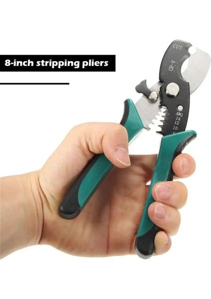 E 8 Inç Tuosen Tel Striptizci Çok Fonksiyonlu Tel Sıyırma Aracı Sıkma Pensesi Tel Kablo Striptizci Yay Tasarımı Çalışması Kolay (Yurt Dışından) fiyatları