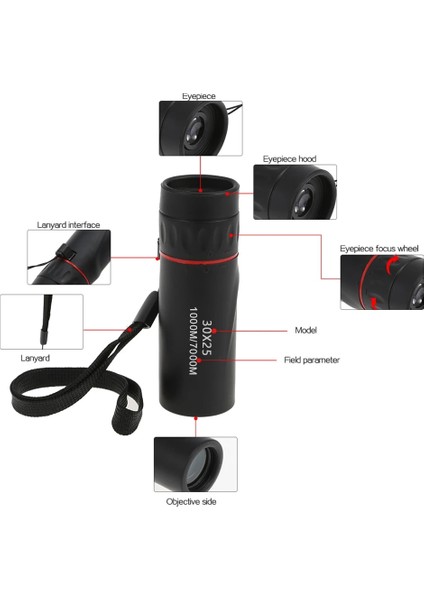 Bej Yüksek Çözünürlüklü Monoküler Teleskop 30X25 Su Geçirmez Mini Taşınabilir Askeri Zoom 10X Kapsam Seyahat Avcılık Açık Yürüyüş (Yurt Dışından) fırsatları