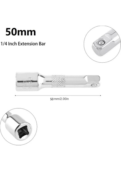 1 Adet 1/4 Inç Krom Çelik Uzatma Çubuğu Lokma Anahtar 50MM 75MM 100MM Sürücü Cırcır Lokma Anahtar Elektrikli Matkap Adaptörü (Yurt Dışından) modelleri