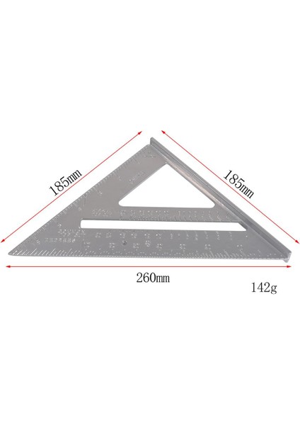 Gümüş Çizim Aracı Üçgen Cetvel Marangoz Kare Hız Kare Düzeni Aracı Ölçüm Aracı Üçgen Cetvel Alüminyum Alaşımlı 45° 90 (Yurt Dışından) fırsatları