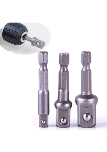 3 Adet 50MM Krom Vanadyum Çelik 1/4 3/8 1/2hex Elektrikli Matkap Ucu Sürücü Soket Adaptörü Anahtarı Kol Uzatma Çubuğu Güç Hex Bit Shank (Yurt Dışından) modelleri