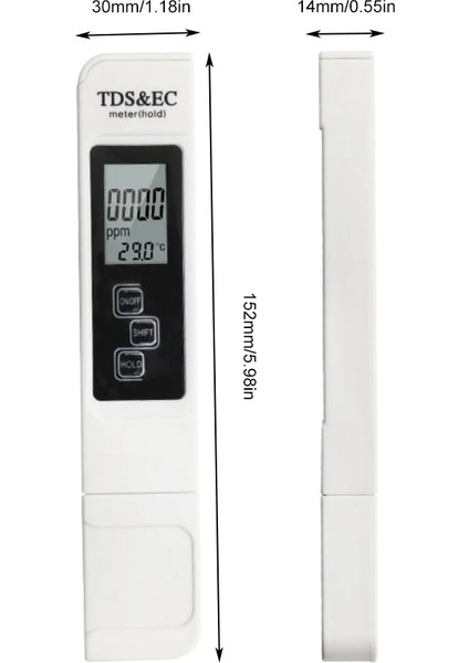 Beyaz Su Tds Metre Su Kalitesi Test Cihazı 3 In 1 Tds Ec Sıcaklık Ölçer Akvaryumlar Yüzme Havuzları Için Dijital LCD Su Test Kalemi (Yurt Dışından) fırsatları