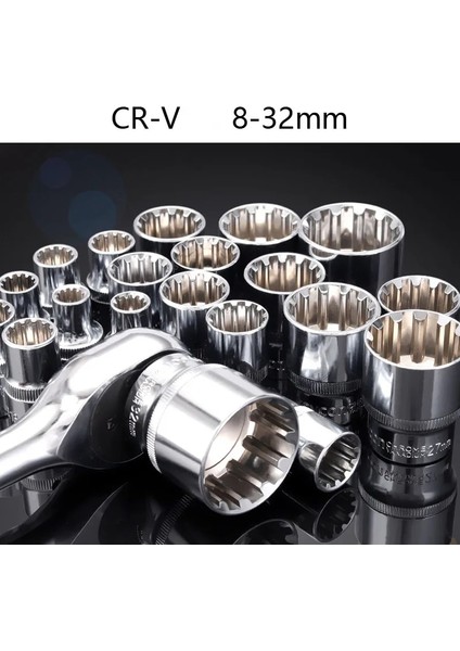 9mm-1 Adet 1 Adet 1/2 "tahrik Dişi 12 Nokta Lokma Anahtarı Kafası 6-32MM Cr-V Anti-Pas Soket Bit Mmany Türleri Için Somun Sökme El Aletleri (Yurt Dışından)