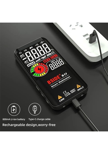 Kahverengi Bsıde S10/S11 Dijital Akıllı Multimetre Renkli LCD Ekran 9999 Dijital Dc Ac Gerilim Kondansatör Ohm Diyot Ncv Hz Test Cihazı Dmm (Yurt Dışından)