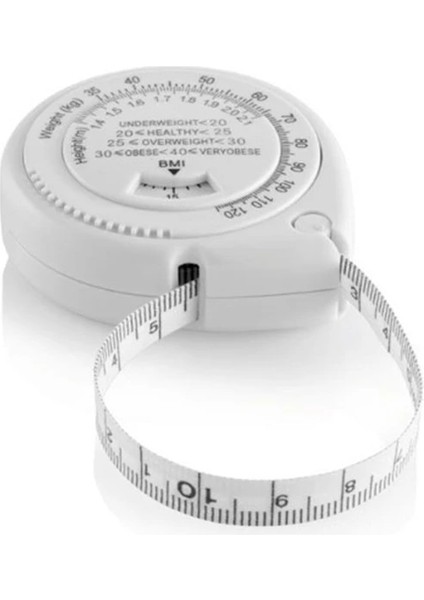 Beyaz 150 cm 150 cm Mezura Bmı Vücut Kitle Indeksi Bel Kalça Ölçümü Geri Çekilebilir Cetvel (Yurt Dışından)