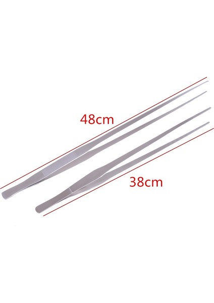 Resim Olarak Akvaryum Bitki Resif Tankı Uzun Düz Cımbız Klip Makas Paslanmaz Çelik Besleme Eğrisi Düz 38CM 48CM (Yurt Dışından) fiyatları