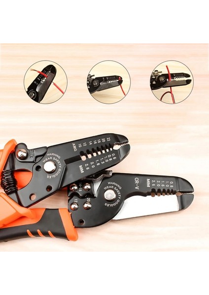 B Tipi Mavi 175MM Sıyırma Sıkma Pensesi Tel Striptizci Çok Fonksiyonlu Halka Crimper Elektrikçi Soyma Ağ Kablosu Striptizci Araçları (Yurt Dışından)