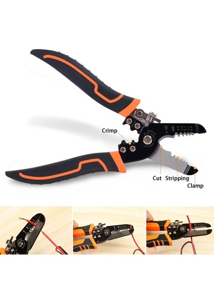 B Tipi Mavi 175MM Sıyırma Sıkma Pensesi Tel Striptizci Çok Fonksiyonlu Halka Crimper Elektrikçi Soyma Ağ Kablosu Striptizci Araçları (Yurt Dışından)
