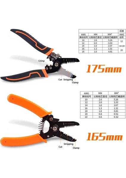 B Tipi Mavi 175MM Sıyırma Sıkma Pensesi Tel Striptizci Çok Fonksiyonlu Halka Crimper Elektrikçi Soyma Ağ Kablosu Striptizci Araçları (Yurt Dışından)