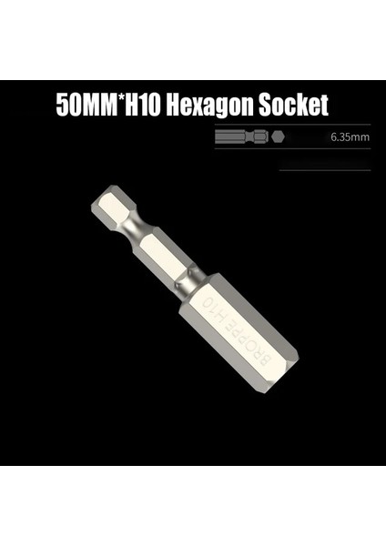 50 mm x H10 50/75/100/150 mm H3-H10 Altıgen Soket Tornavida Ucu Manyetik Elektrikli Toplu Kafa Yüksek Sertlik S2 Alaşımlı Çelik Tornavida Bit (Yurt Dışından)