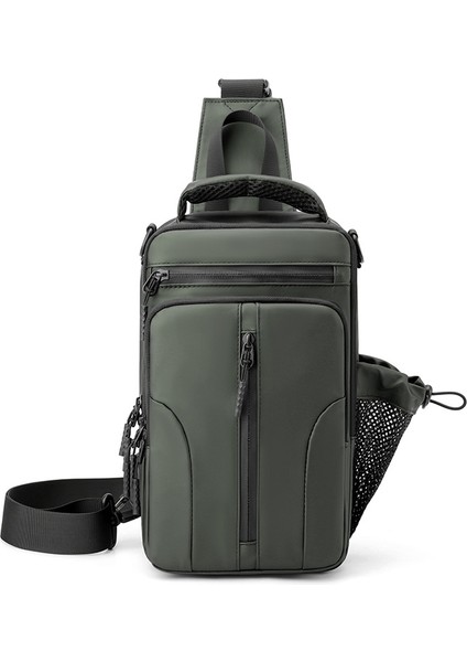 Erkek Fonksiyonel Anti-Su Çapraz Omuz Açık Çok Fonksiyonlu Tek Omuz Çapraz Sırt Çantası (Yurt Dışından)