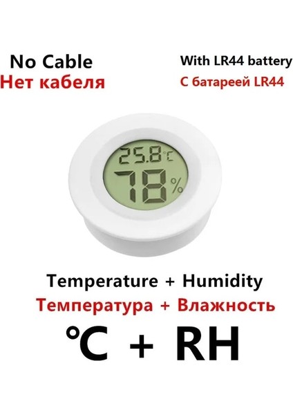 Telsiz Beyaz 2 In 1 Mini LCD Dijital Sıcaklık Nem Ölçer Dedektörü Thermograph Kapalı Oda Enstrümanı ile Iki LR44 Pil (Yurt Dışından)