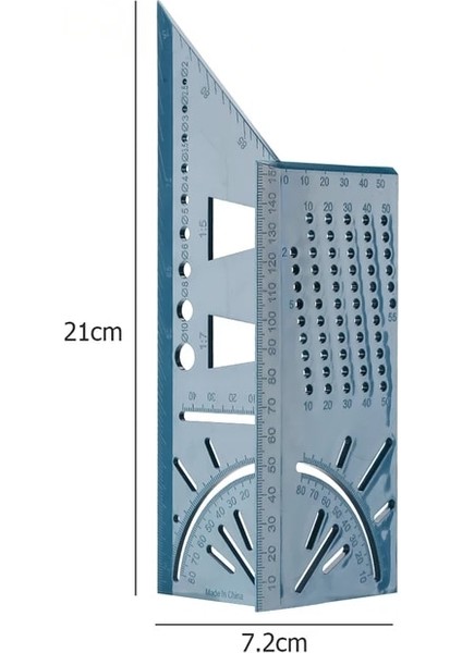 Yeşil T Tipi 3D Açı Ölçüm Hattı Scriber Çizim Işaretleme Ölçer Ağaç Işleme Cetvel Düzeni Ölçme Aracı Mühendis Marangoz Için (Yurt Dışından)