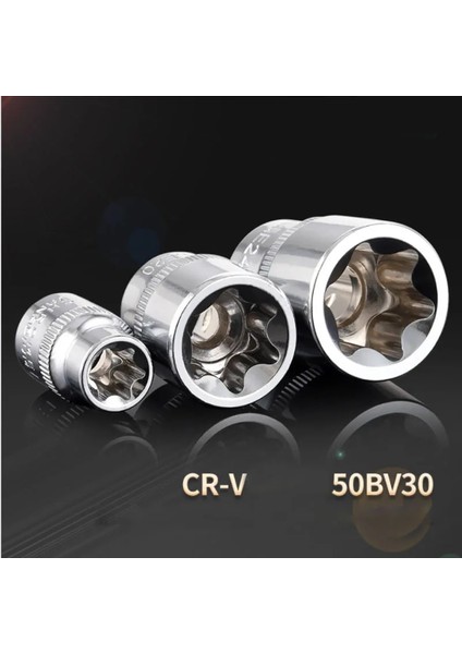 3-8 1/4 "3/8" 1/2 "e Tipi Cırcır Soket Torx Yıldız Bit Dişi Soket Adaptörü E Soket Sürücü Ortak El Aletleri E4-E24 Paslanmayı Önler (Yurt Dışından) modelleri