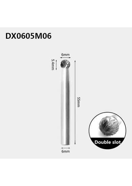 DX0605M06 1 Adet D0605M06M06 DX1210M06/1614M06 Dayanıklı Karbür Döner Dosya Tungsten Çelik Taşlama Kafası Freze Kesici Topu Tipi D Tipi Aracı (Yurt Dışından)