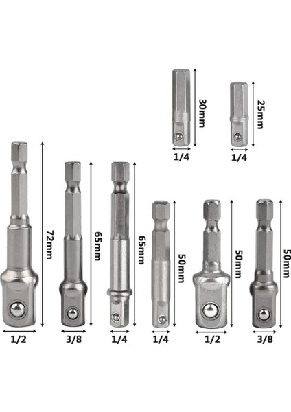 3 8 50MM Matkap Soket Adaptörü 1/4'' Darbeli Sürücü Için Hex Shank Uzatma 1/2'' 3/8'' 1/2'' Kare Kafa Matkap Ucu Adaptör Seti El Aletleri (Yurt Dışından) indirimleri