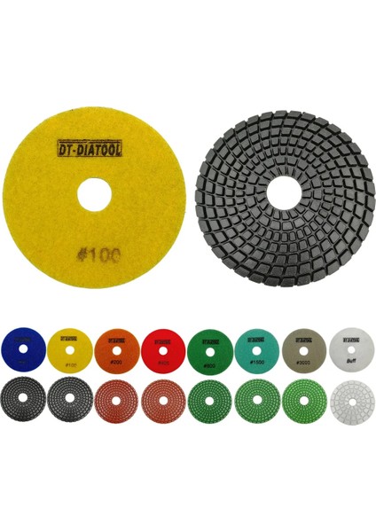 1 Adet G3000 Dt-Dıatool 1 Adet Esnek Islak Elmas Zımpara Diski Parlatma Pedleri Granit Mermer Beton Taş 4 "/100MM Zımpara Taşlama Diski (Yurt Dışından)