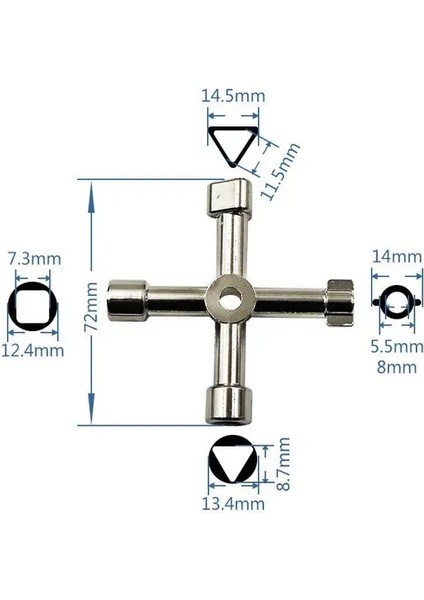 04 4 In 1 Evrensel Çapraz Anahtar Üçgen Anahtarı Anahtar Tren Elektrikli Asansör Dolabı Vana Alaşım Üçgen Kare Delik El Aletleri (Yurt Dışından)