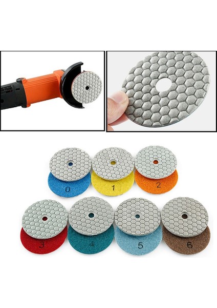 Tip 4 1 Adet 3 Inç Elmas Kuru Parlatma Pedi Keskin Tip Granit Mermer Zımpara Diski Esnek Ped Taşlama Parlatma Temizleme (Yurt Dışından)