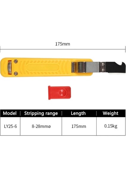 LY25-6 Kablo Sıyırma Telleri ve Yalıtım Katmanı Şeridi Çıkarma Kaplama Bıçağı Striptizci Tel Koaksiyel Mini Alet Peel Pvc LY25-1 (Yurt Dışından)
