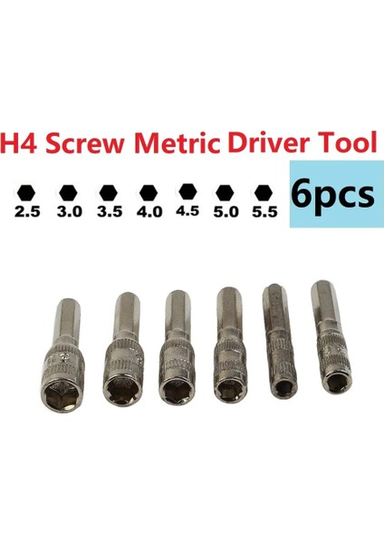6 In 1 6 Nokta Hex Shank Soket 2.5/3/3.5/4/4.5/5mm H4 Somun Sürücü El Aracı Ağaç Işleme Lokma Anahtarları Aracı Parçaları (Yurt Dışından) fiyatları