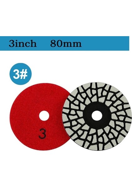 Kırmızı Elmas Kuru Parlatma Pedleri 3 Inç 80MM 4 Adım Granit Parlatma Aracı Granit Mermer Kuvars Taş Tezgah Fayansları (Yurt Dışından)