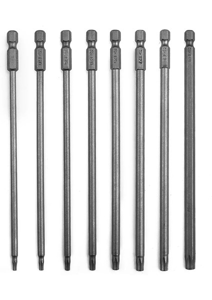 T10 Manyetik Torx Tornavida Bit Kurcalamaya Dayanıklı Güvenlik Manyetik Bit 150MM Uzun 1/4 Inç Hex Shank T8 T10 T15 T20 T25 T27 T30 T40 (Yurt Dışından)