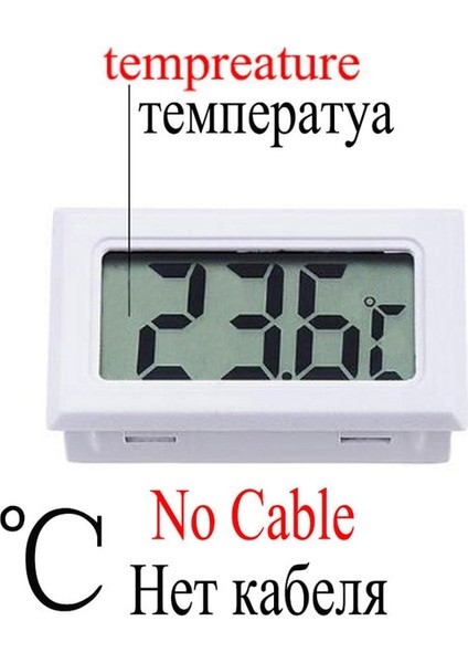 Hiçbir Tel Mini Dijital LCD Termometre Higrometre Sıcaklık Kapalı Uygun Nem Sıcaklık Sensörü Ölçer Aletleri Kablo (Yurt Dışından)