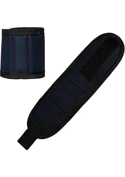 Mavi 3 Mıknatıs Yeni Güçlü Manyetik Bileklik Taşınabilir Alet Çantası Vida Çivi Somun Cıvata Matkap Ucu Tamir Kiti Organizatör Depolama (Yurt Dışından)