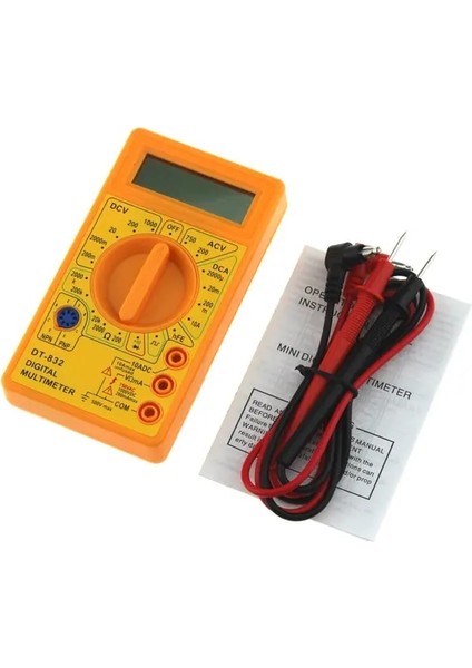 Sarı DT-832 Mini Cep Dijital Multimetre 1999 Sayımları Ac/dc Volt Amp Ohm Diyot Hfe Süreklilik Test Cihazı Ampermetre Voltmetre Ohmmetre (Yurt Dışından)
