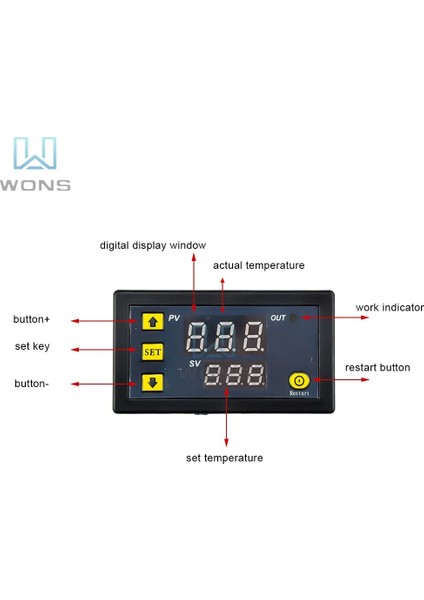 1m 10K 3950 Tel Dijital Termostat W3230 Ac 110-220V Dijital Sıcaklık Kontrolü LED Ekran Termostatı Isı/soğutma Kontrol Cihazı (Yurt Dışından)
