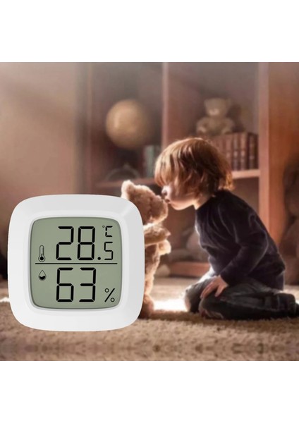 Beyaz Mini LCD Dijital Termo-Higrometre Sıcaklık Ölçüm Cihazları Manyetik Emme ile Sıcaklık ve Nem Ölçer (Yurt Dışından) fırsatları