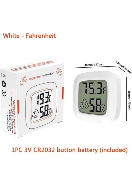 Beyaz-F Vastar Smiley Mini LCD Dijital Termometre Higrometre Kapalı Oda Sıcaklığı Nem Ölçer Sensör Ölçer Hava Istasyonu (Yurt Dışından)