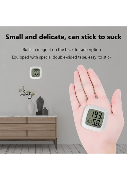 Beyaz-F Vastar Smiley Mini LCD Dijital Termometre Higrometre Kapalı Oda Sıcaklığı Nem Ölçer Sensör Ölçer Hava Istasyonu (Yurt Dışından) indirimleri